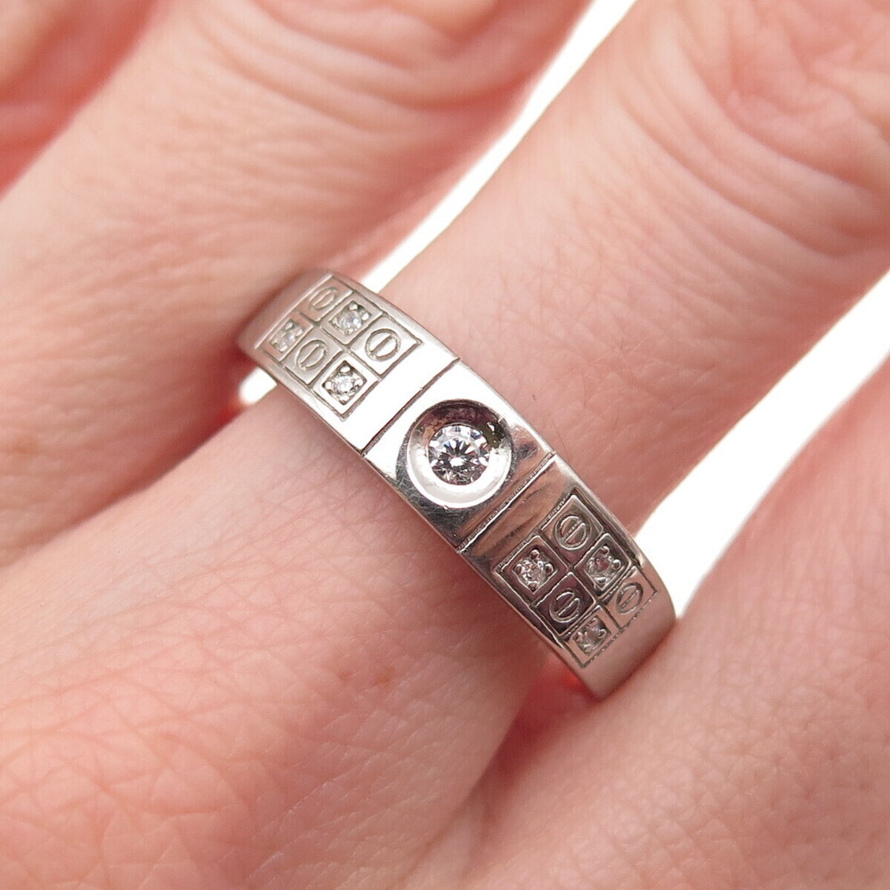 925 Sterling Silver Round-Cut C Z Ring Size 10.25